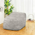 Faux Fur Classic Bean Bag Grey Primary Living Space Soft Casual,Modern Foam Faux Fur