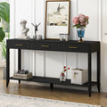 High Quality Entryway Console Table With Vertical Stripe Drawers, Long Legs,Suitable For Entryway, Hallway, Living Room, Foyer, Corridor Black Primary Living Space American Design Mdf