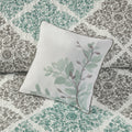 6 Piece Printed Quilt Set With Throw Pillows Aqua Full Queen Full Aqua Cotton