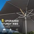 9Ft Patio Umbrella, Outdoor Table Umbrella With Push Button Tilt And Crank, Uv Protection Waterproof Market Sun Umbrella With 8 Sturdy Ribs For Garden, Deck, Backyard, Pool Gray Gray Round Uv Resistant Umbrellas Aluminium