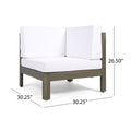 Oana 3 Pieceseat Set With Coffee Table, White White Acacia Wood