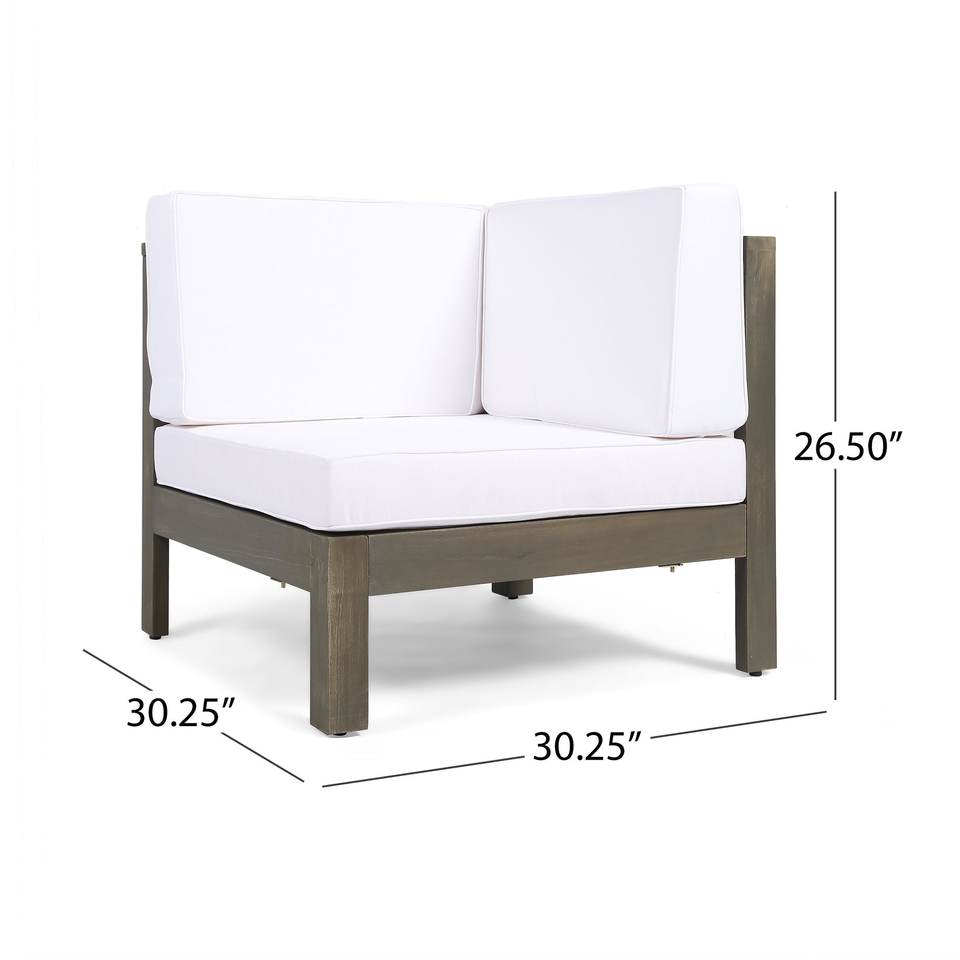 Oana 3 Piece Sofa Set, White White Acacia Wood