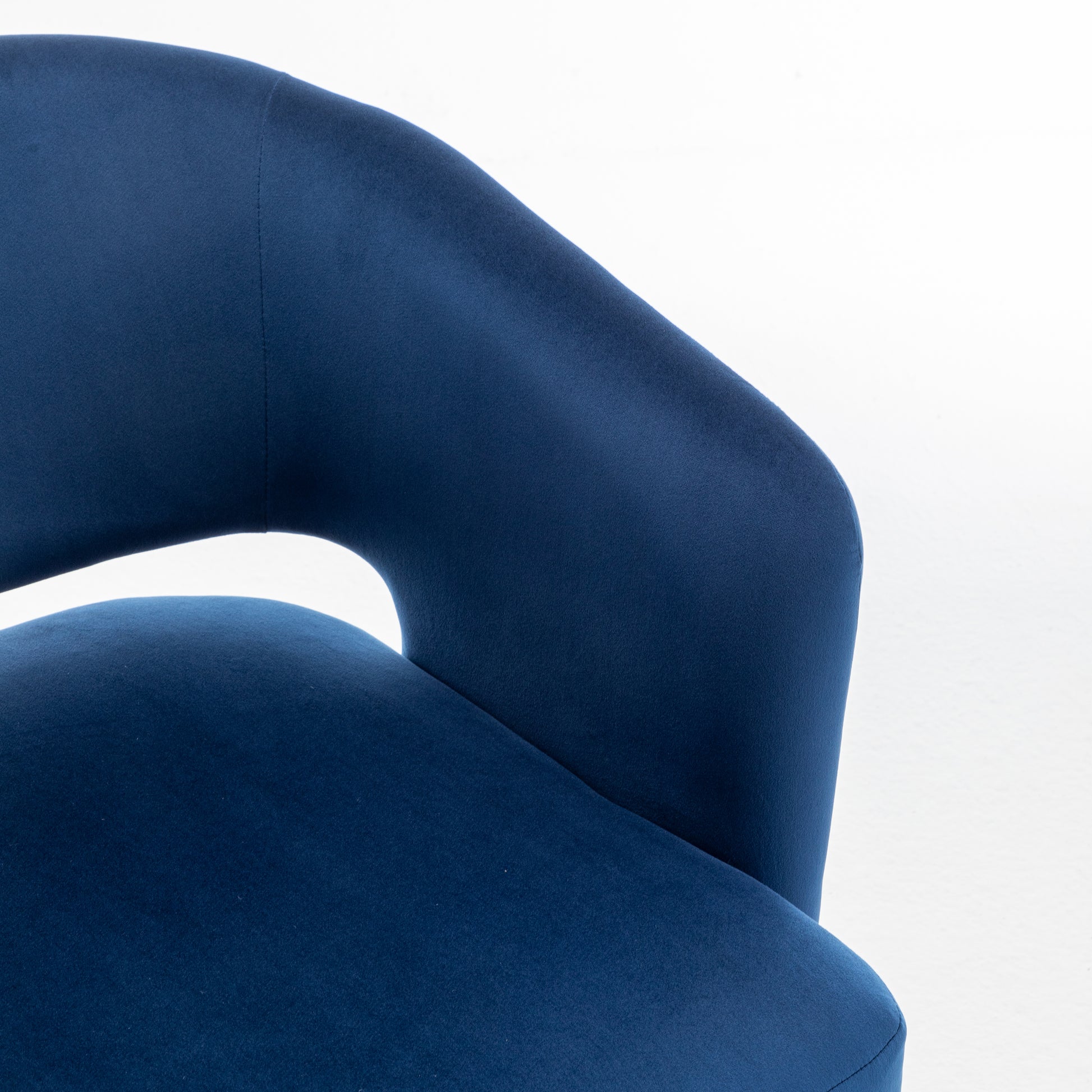 Swivel Barrel Chair, Velvet Accent Armchair 360 Degree Swivel Club Chair For Living Room Bedroom Reception Room Blue Foam Velvet