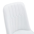 4 Modern Dining Chairs, Sleek Pu Leather Backrest, And Gold Metal Legs Bring A Comfortable Home Experience To The Kitchen, Bedroom, And Office. White Pu