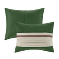 7 Pc Pieced Faux Suede Comforter Set Green King Queen Green Polyester