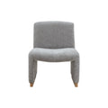 Comfy Accent Chair, Upholstered Slipper Chair, Armless Chair With Wood Legs And Soft Fabric For Living Room, Bedroom, Grey Gray Foam Wood Fabric