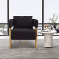 Ts Teddy Velvet Upholstered Metal Foot Sofa Black Gold Teddy 1 Seat