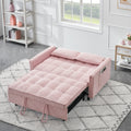 Folding Sofa Bed With Adjustable Back Access To Sofa Recliner Single Bed Adult Modern Chair Bed ,Pink Pink Corduroy 2 Seat