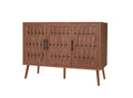 3 Door Cabinet, Accent Storage Cabinet, Suitable For Living Room, Bedroom, Dining Room, Study Walnut Mdf