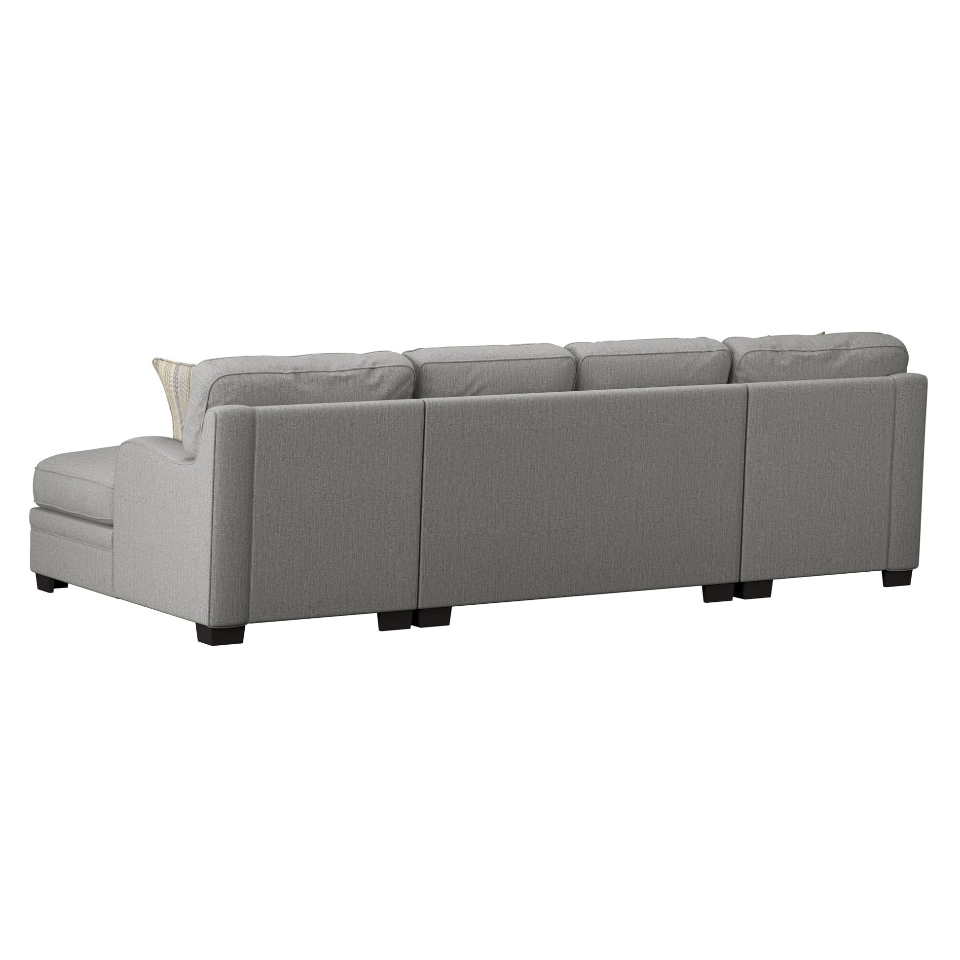 Berza Gray U Shaped Sectional Gray Foam Engineered Wood 4 Seat