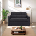 Stylish Black Pull Out Sofa Bed With Woven Polyester Fabric & Solid Wood Frame Black Polyester 2 Seat