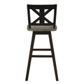 Pub Height Chairs Set Of 2, Distressed Gray And Black 360 Degree Swivel Chair Solid Rubberwood Furniture, X Back Bar Chairs Black Gray Dining Room Rustic Cross Back Solid Wood