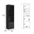 Bar Double Door Cabinet, Sixteen Built In Wine Rack, Concealable Serving Tray, One Shelf, Black Black Solid Wood Mdf Engineered Wood