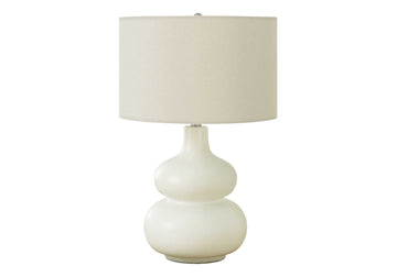 Lighting, 25"H, Table Lamp, Ivory Cream Shade, Cream Ceramic, Contemporary Cream Ceramic