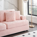 79.3Nch Corduroy Sofa With 4 Matching Toss Pillows Sleek Design Spacious And Comfortable 3 Seater Couch For Modern Living Room,Pink Pink Corduroy 3 Seat