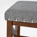 Saddle Barstool Charcoal Wood Fabric