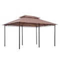 Outsunny 10' X 13' Patio Gazebo, Outdoor Gazebo Canopy Shelter With Curtains, Vented Roof, Steel Frame For Garden, Lawn, Backyard And Deck, Khaki Khaki Steel