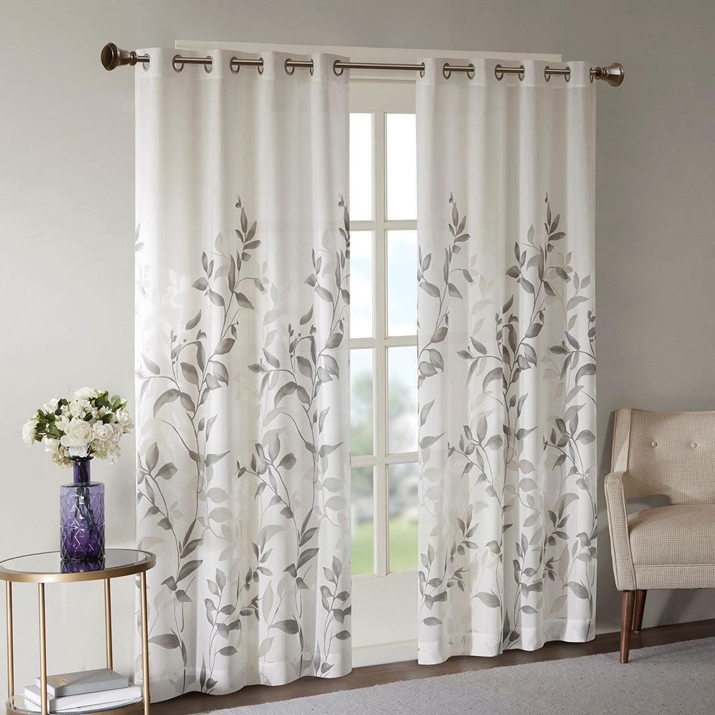 Burnout Printed Curtain Panel Only 1 Pc Panel Multicolor Polyester