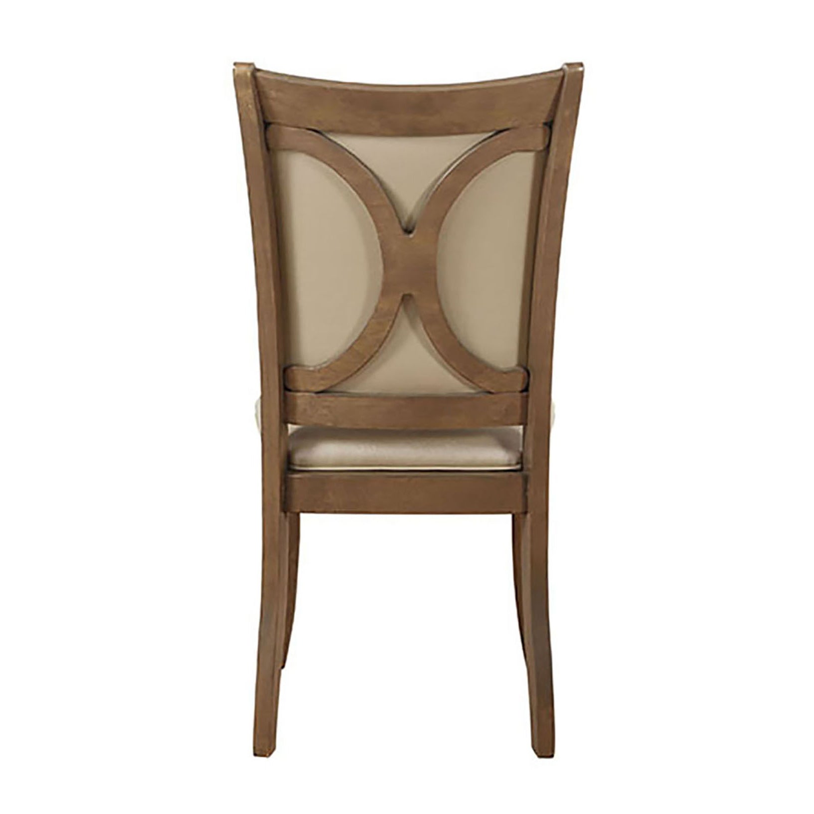 Beige And Grey Oak Side Chair With Tapered Leg