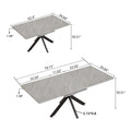 Scalable Dining Table Table Set For 6 8 Person For Dining Room,C Shaped Tube Soft Padded Armless Dining Chairs And Very Large Dining Room Table Kitchen Table Chair Set With Metal Legs Grey White Mdf Metal
