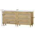 3 Drawers Rattan Storage Cabinet Rattan Drawer Set Of 2 ,For Bedroom,Living Room,Dining Room,Hallways,Oak Oak Primary Living Space Mdf