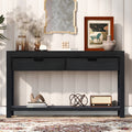 Console Table Entryway Table For Hallway Living Room With 2 Drawers And 1 Shelf Black Mdf