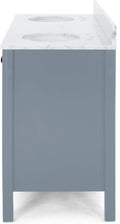 73'' Bathroom Vanity With Marble Top & Double Ceramic Sinks, 4 Doors, 6 Drawers, Grey Grey Plywood