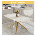 Table And Chair Set.Modern Luxurious White Marble Patterned Tempered Glass Dining Table Set With Transparent Pp Chairs.6 Transparent High Quality Pp Dining Chairs With Golden Legs. White Gold Seats