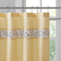 Faux Silk Embroidered Floral Shower Curtain Multicolor Polyester