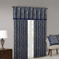 Jacquard Curtain Panel Pair 2 Pcs Window Panels Navy Polyester