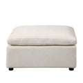 Modern Upholstered Square Modular Ottoman For Sectional Sofa,Sectional Sofa Couch, Chenille Beige Beige Fabric