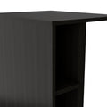 Bombay Mobile Tray Table, Two Side Shelves Black Casters Or Wheels Computer Desk Office Modern Desk Rectangular Melamine Engineered Wood