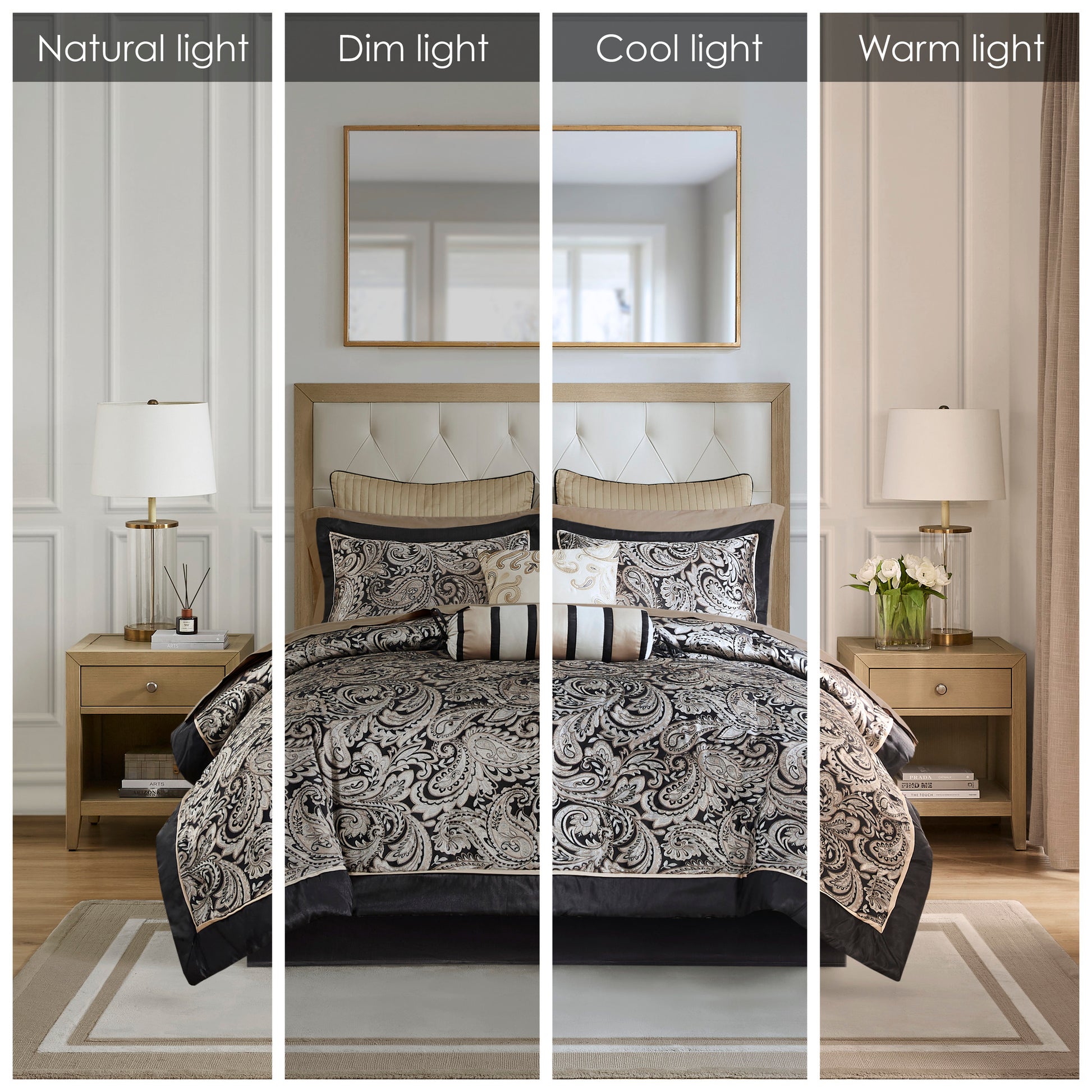 12 Piece Comforter Set With Cotton Bed Sheets Black Queen Queen Black Cotton