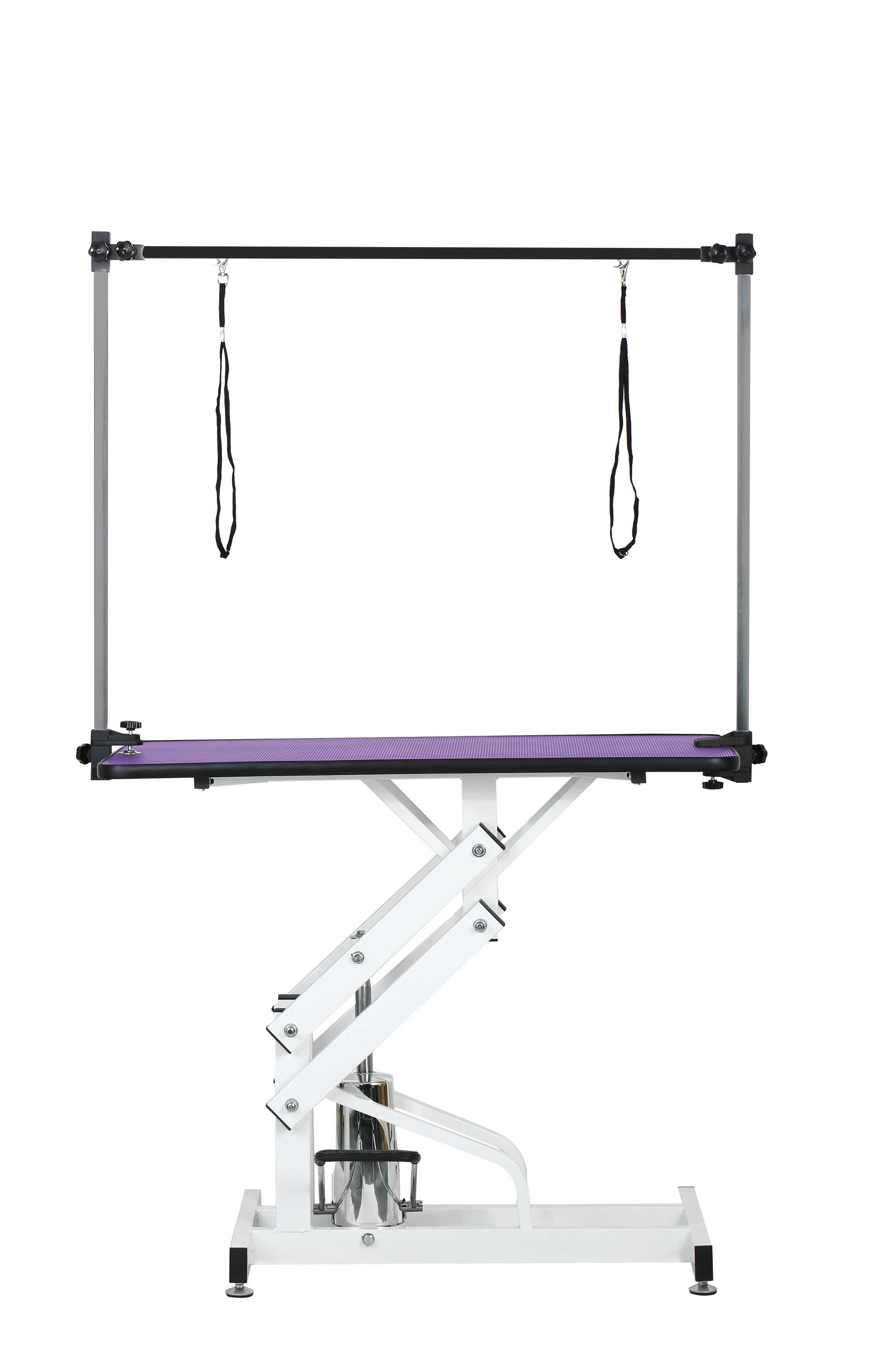 42.5Inch Hydraulic Pet Grooming Table With "H" Arm Purple White Purple Mdf Steel