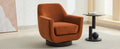 U Shaped Fully Assembled Swivel Chair Velvet Accent Chair Armchair Round Barrel Chair For Living Room Bedroom, Burnt Orange Burnt Orange Velvet