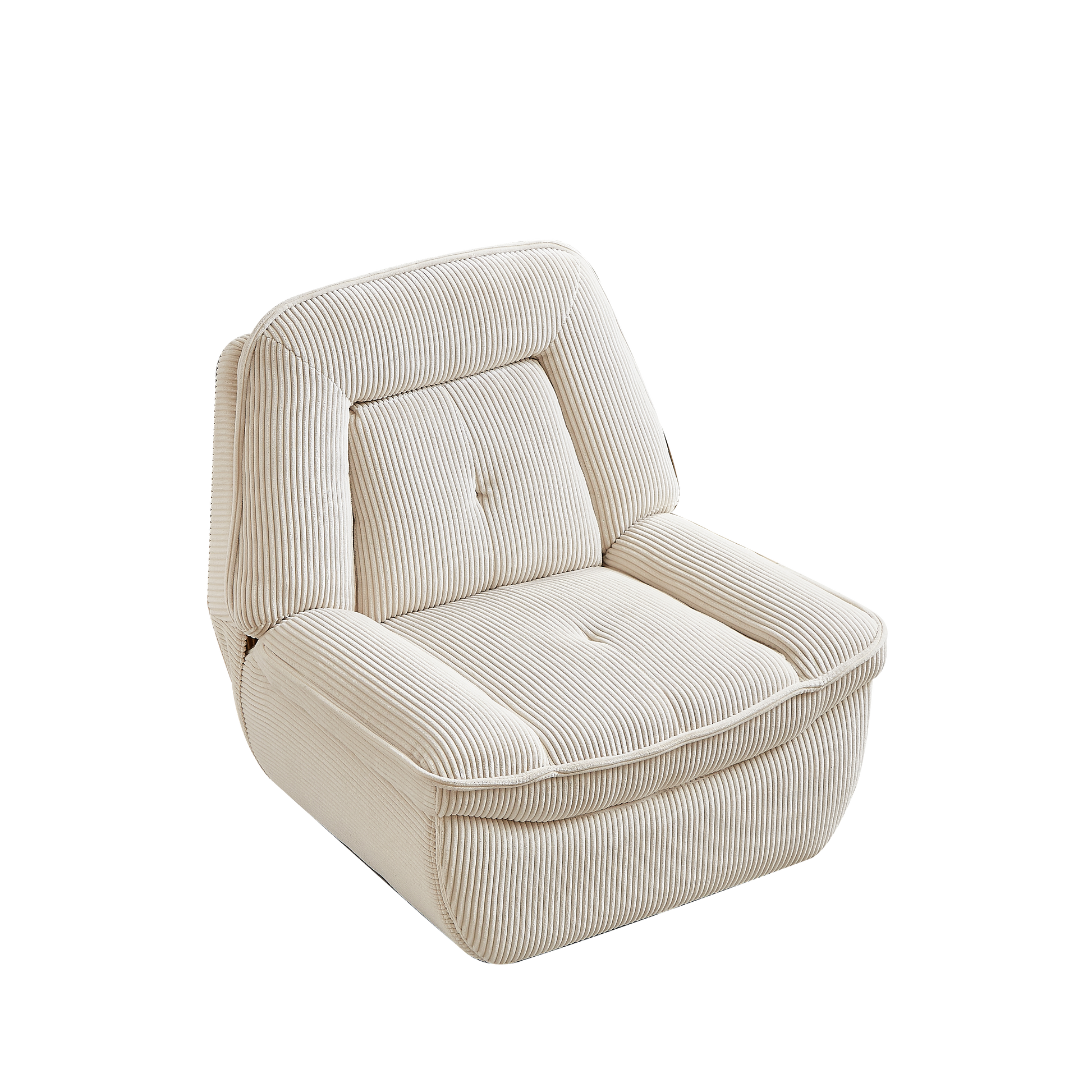 Video 360 Degree Corduroy Swivel Upholstered Manual Recliner Chair,Theater Recliner Sofa,Nursery Glider Rocker For Living Room Beige Corduroy