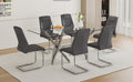 Table And Chair Set.Large Minimalist Rectangular Glass Dining Table For 6 8 With 0.39