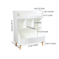 Toy Storage Organizer, Kids Bookshelf And Toy Storage With Legs, Multifunctional Storage Organizer, Children Bookcase For Kids Room, Living Room, Nursery,White White Solid Wood Mdf