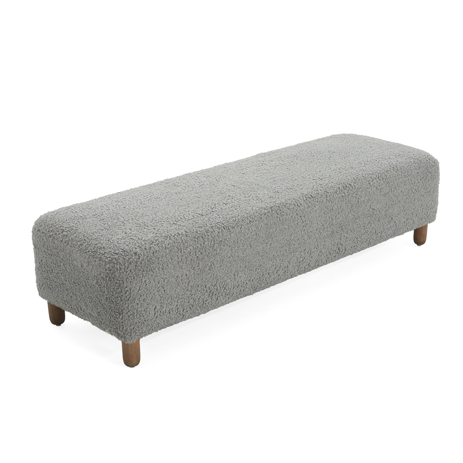 Comfortable Ottoman, Grey Grey Polyester Wood Polyester Or Polyester Blend Backless Solid Casual,Modern Pine Rectangle Armless Polyester Polyester