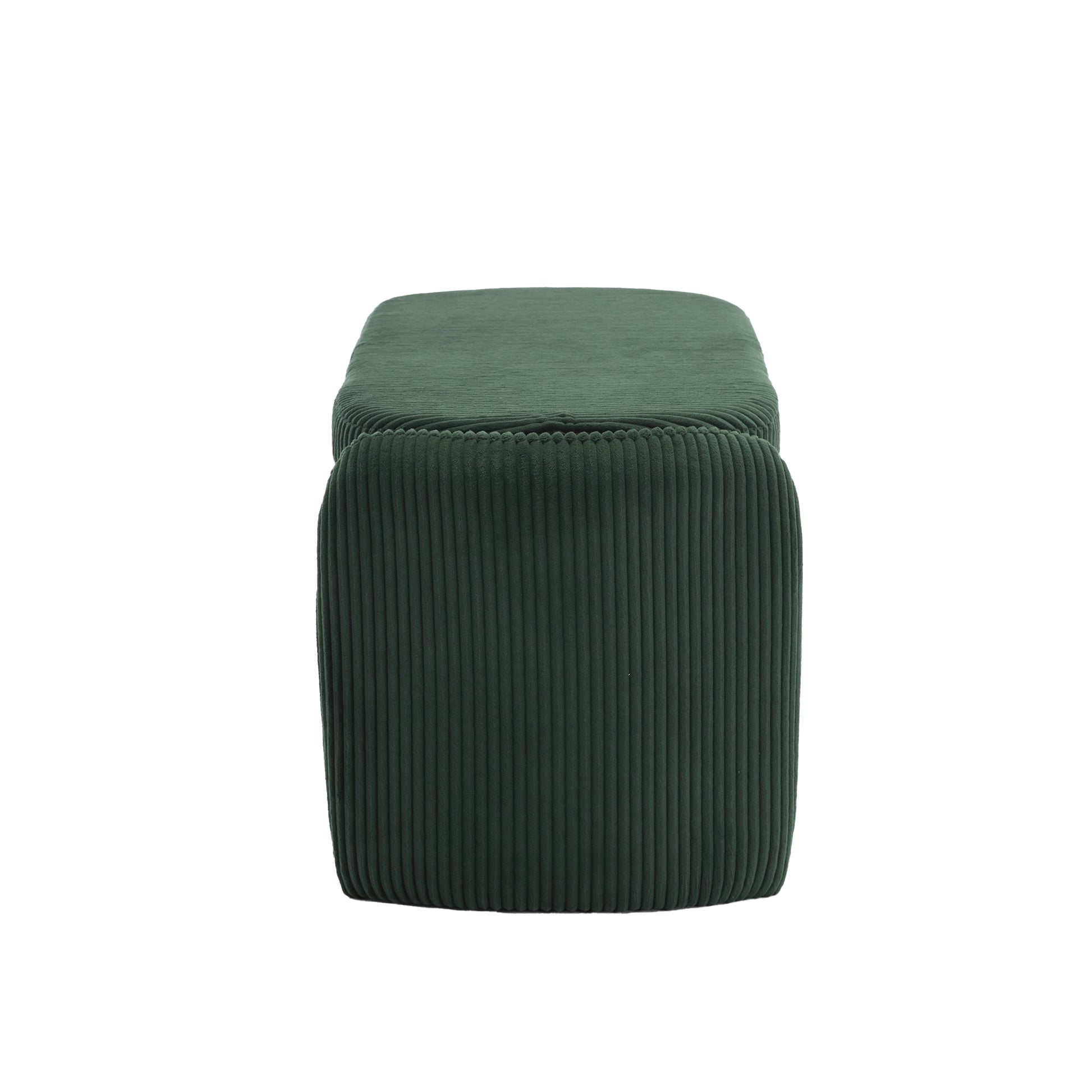 Coolmore Storage Ottoman,Bedroom End Bench,Upholstered Fabric Storage Ottoman With Safety Hinge, Entryway Padded Footstool, Ottoman Bench For Living Room & Bedroom Emerald Emerald Foam Corduroy