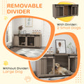 Pawhut Dog Crate Furniture With Removable Divider For 2 Small Dogs Or 1 Large Dog, 71