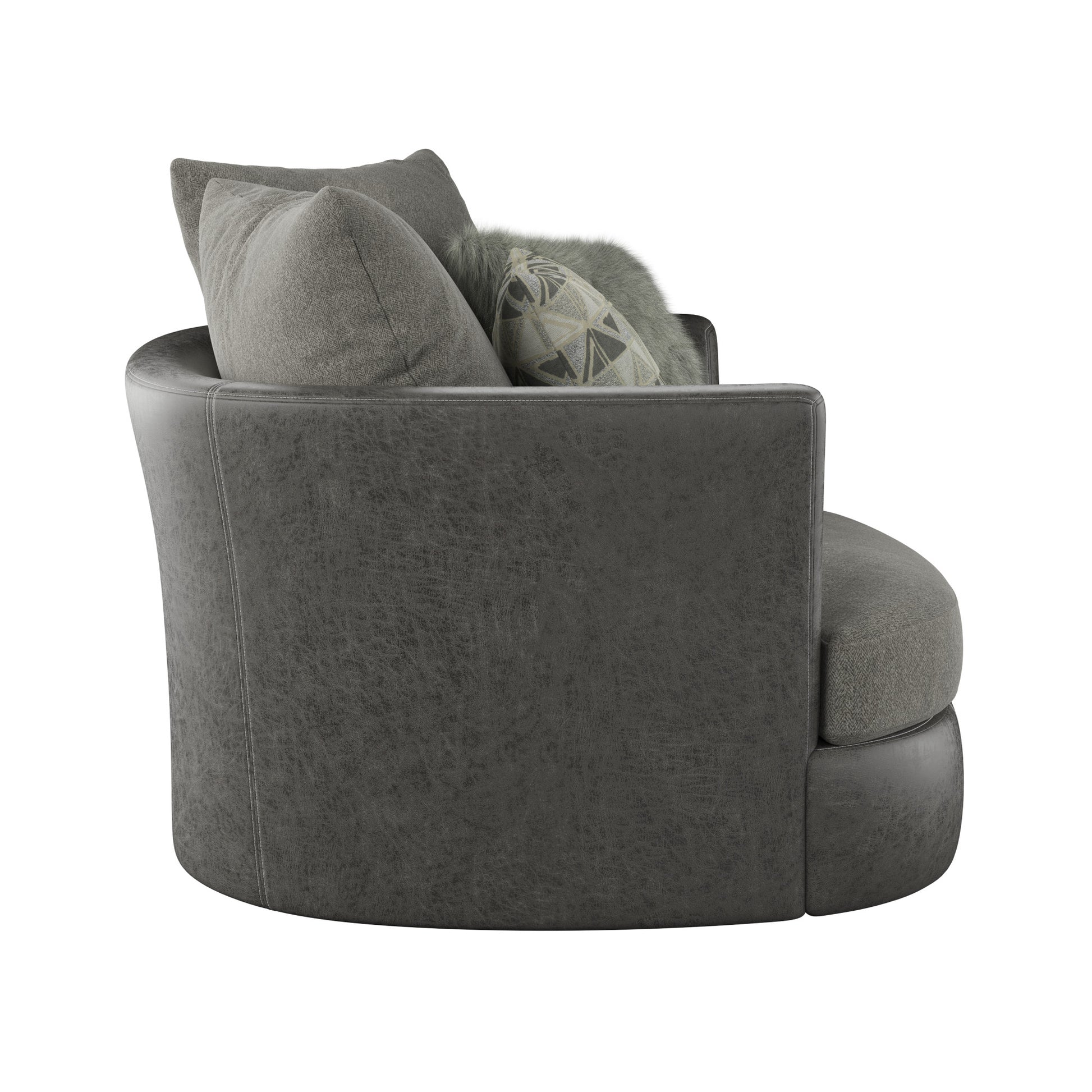 Grennburg Gray Swivel Accent Chair Gray Foam Engineered Wood