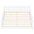 Queen Size Bed Floor Bed With Safety Guardrails And Door For Kids, White Expect Arrival Date 2024.7.26 , Old Sku W158090696 Queen White Pine