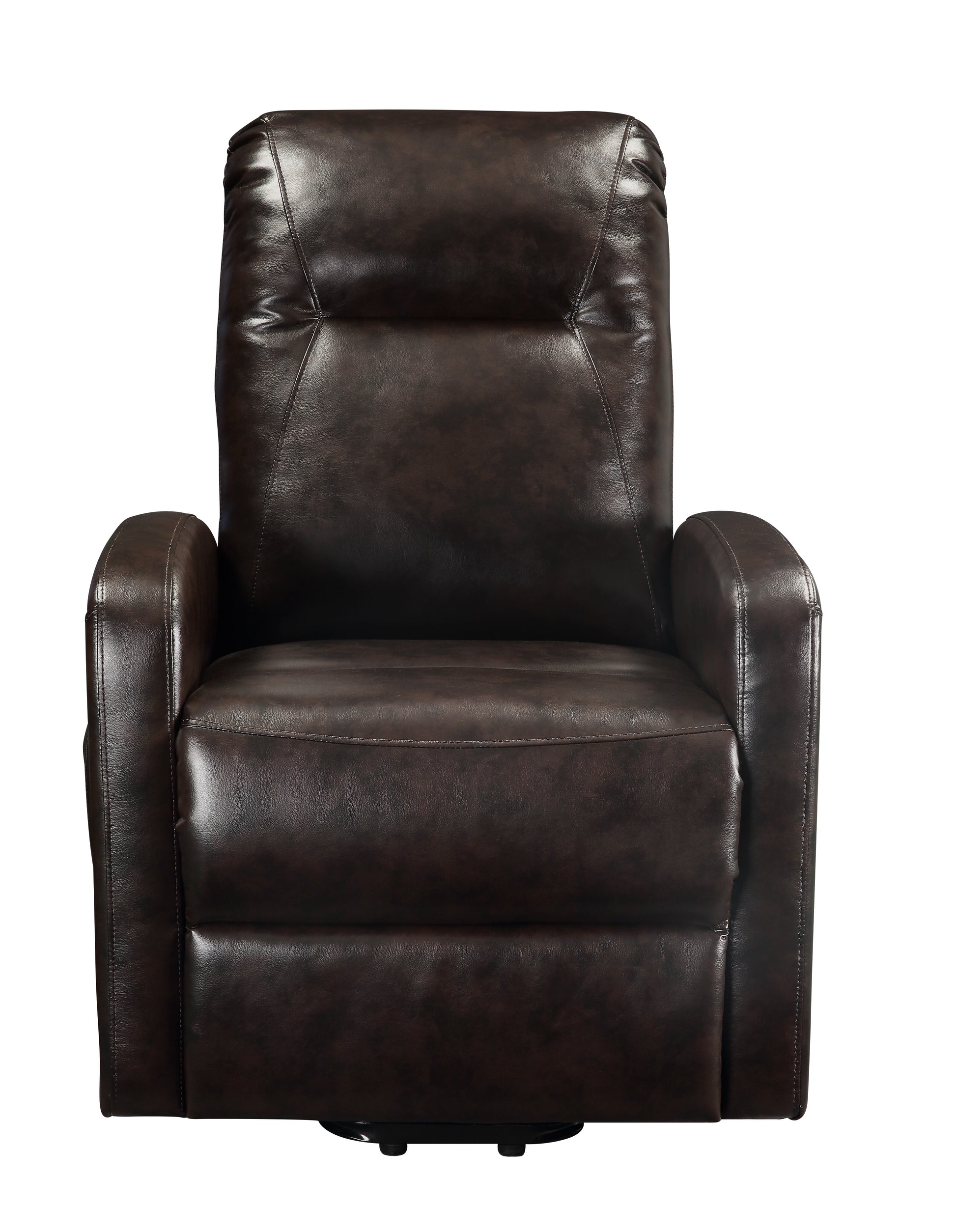 Espresso Power Lift Recliner Espresso Faux Leather Manual Push Button Metal Primary Living Space Tight Back Push Button Square Arms Wood Fabric