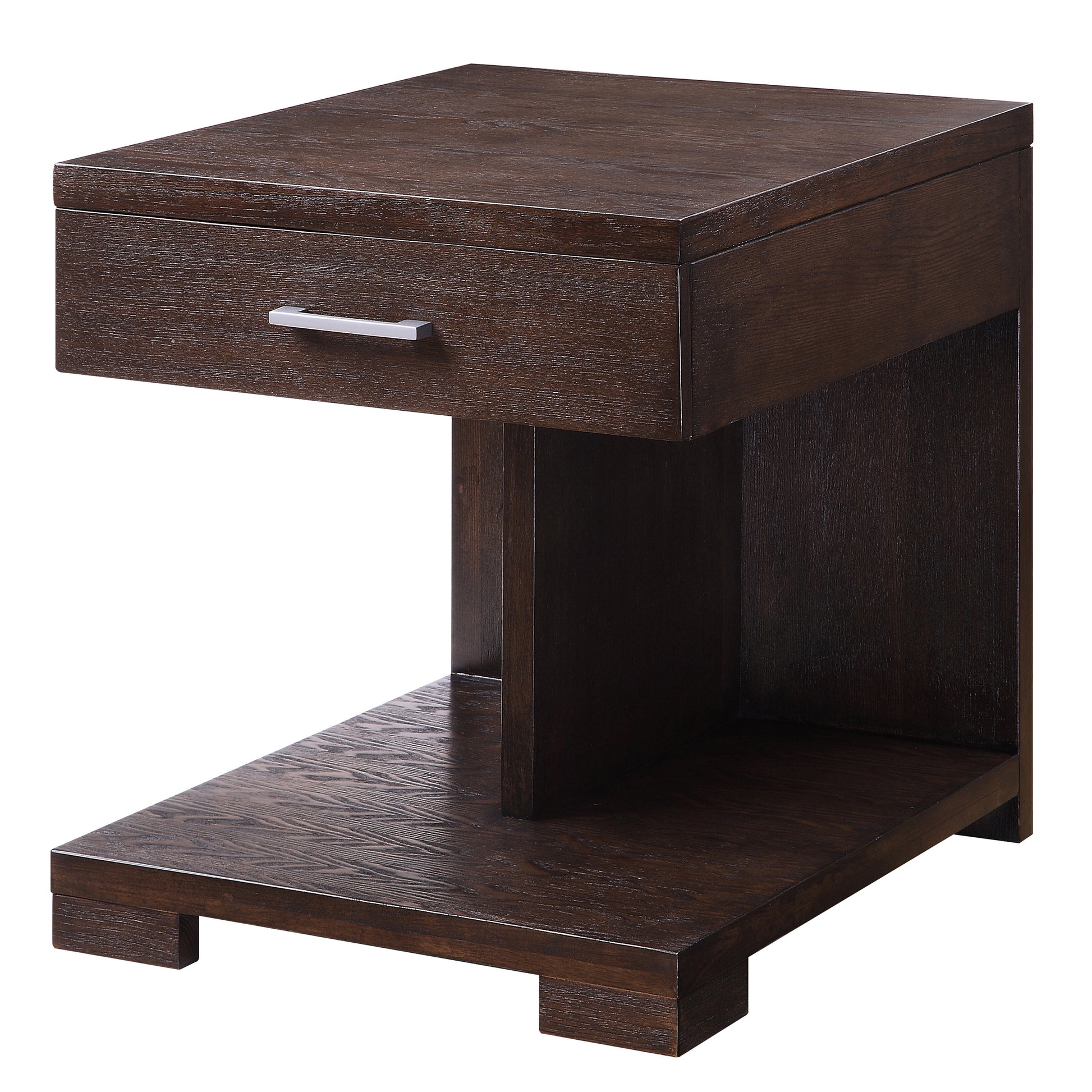 Walnut 1 Drawer End Table Walnut Primary Living Space Contemporary Poplar Drawers Rectangular Wood