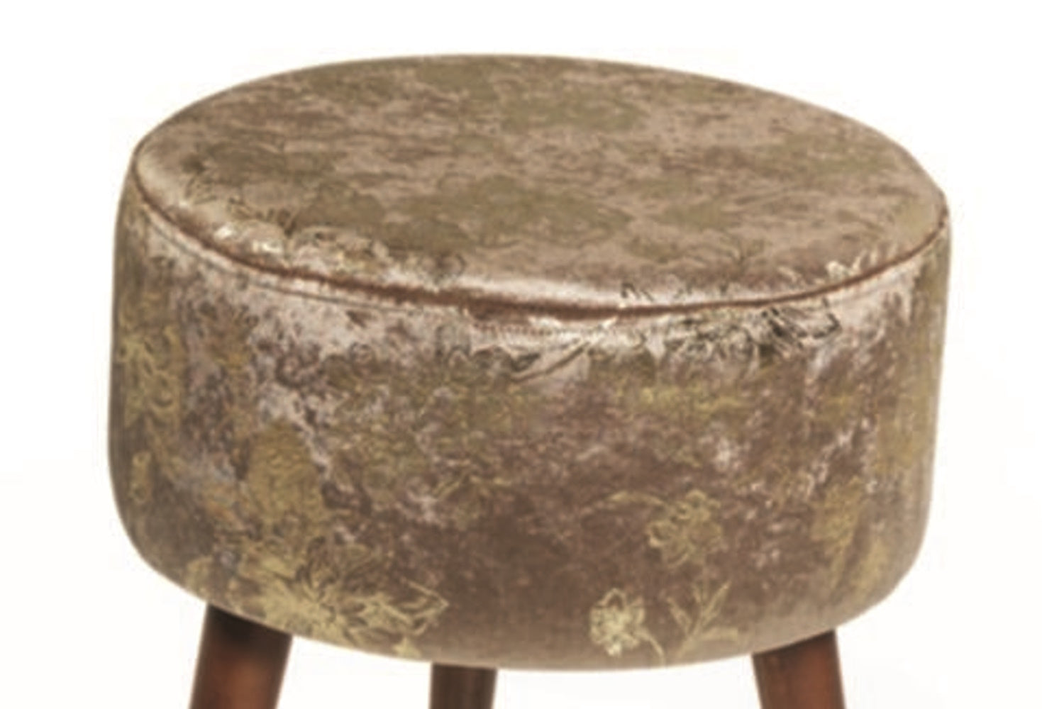 Flora Ottoman 108 Light Brown Light Brown Chenille Wood Chenille Brown Contemporary Oval Foam