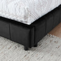 Full Size Upholstered Tufted Bed Frame, Sofa Bed Frame With Comfortable Backrest And Armrests, Full Size Bed For Bedroom, Living Room,Velvet, Black 80.5''*59''*30.5'' Box Spring Not Required Full