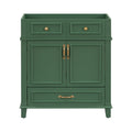 30'' Bathroom Vanity Without Top,Solid Wood Frame Bathroom Storage Cabinet With Soft Closing Doors,Frame Bathroom Storage Cabinet Only, Retro Style, Green 1 Green 2 Bathroom Freestanding Modern Solid Wood Mdf Painted