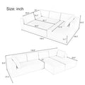 Modern Large Modular Sectional Sofa For Living Room, Bedroom, Salon, 3 Piece Free Combination Beige Polyester 3 Seat