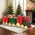 Festive Iron Train Decor With Gift Shaped Carriages Red Iron